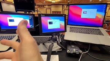 Power Point presenter view in down stage monitor on a Mac