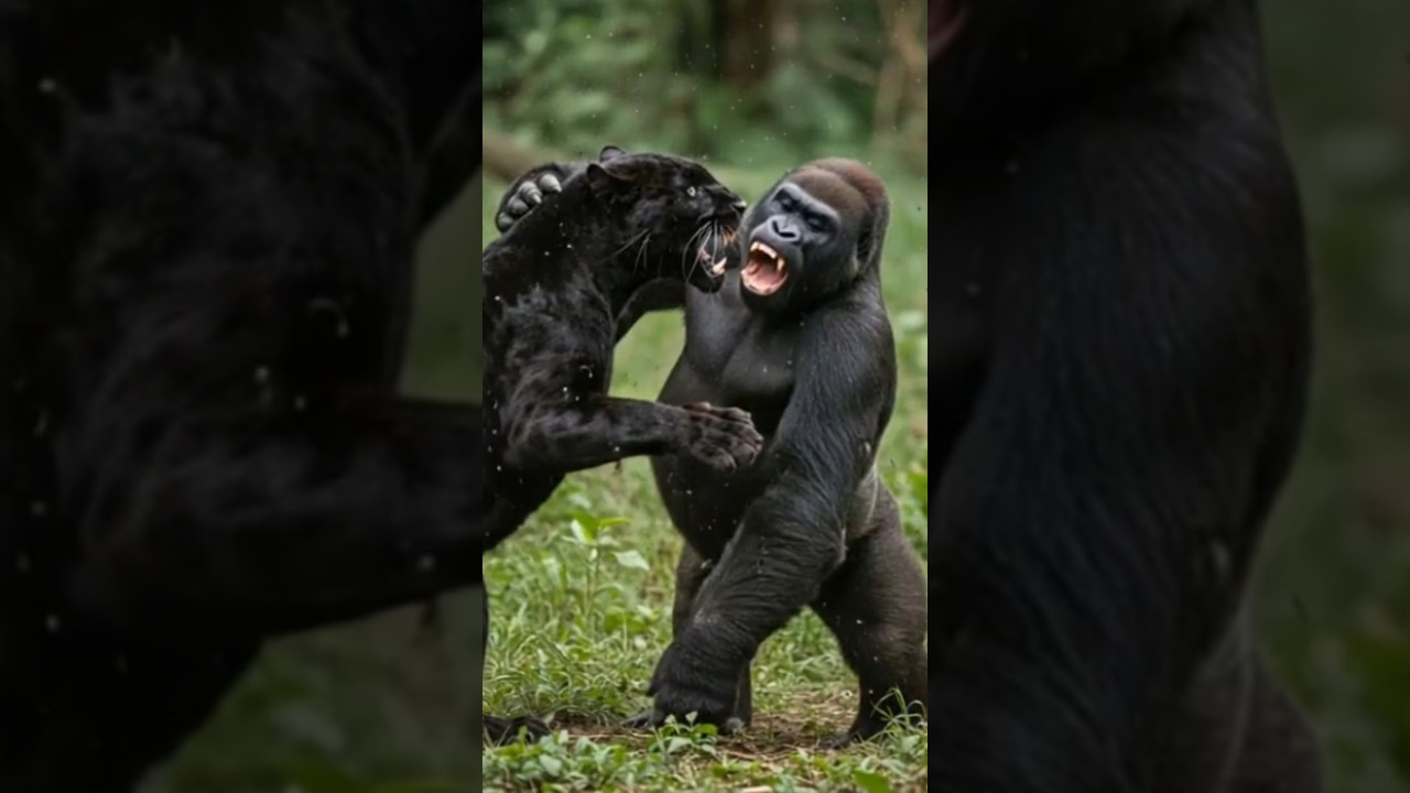 衝撃！ゴリラとクロヒョウの戦い