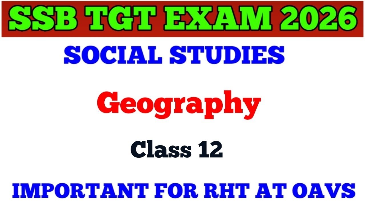 SSB TGT Exam 2026 !! Social Studies MCQs !! Imp for RHT AT OAVS Exam !! cine tv Odisha !!