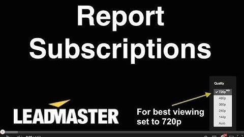 Report Subscriptions