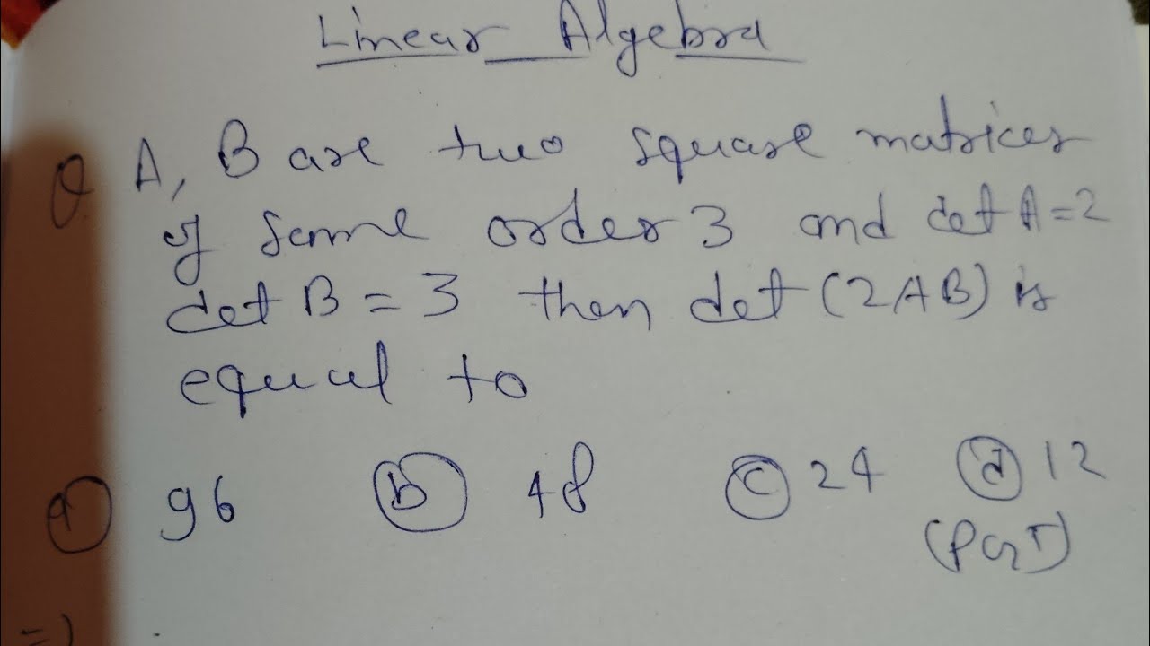 Linear algebra question part+03 #maths - YouTube