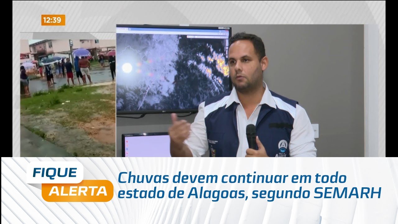 Chuvas devem continuar em todo estado de Alagoas, segundo SEMARH