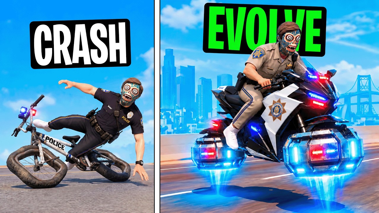 Every Time I Crash, My Police Bike EVOLVES in GTA!