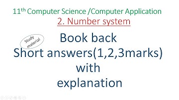 11th computer science chapter 2|number system |book back answers