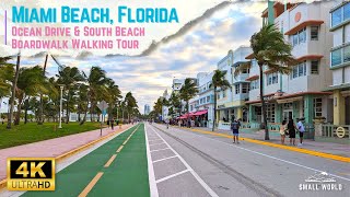 Miami Beach, Florida | Walking Tour of the Art Deco District - Ocean Drive \& South Beach Boardwalk