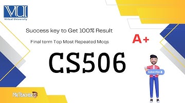 CS506 Most Repeated MCQs | VU Final Term 2025 Exam Preparation
