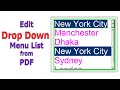 How to edit dropdown menu list from fillable PDF Form using Foxit PhantomPDF