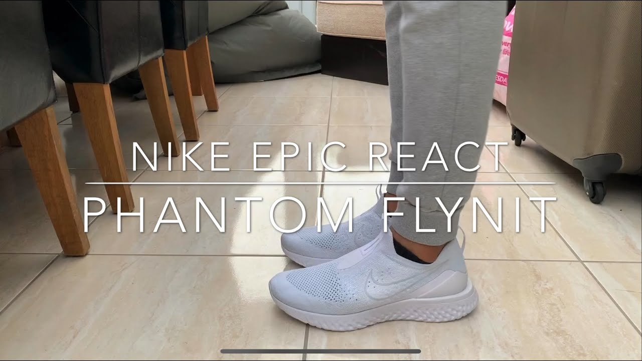 Nike Epic React Phantom FLYKNIT Triple White - QUICK ON - YouTube