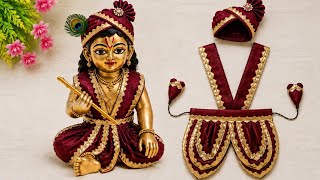 Laddu Gopal ki Dhoti Dress Making कान्हा जी की सुंदर सी धोती वाली पोशाक बनाना सीखें 4,5,6no.thakurji