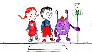 Ювик с планеты Ю - Дорожные знаки -  мультфильм для детей - учим правила дорожного движения