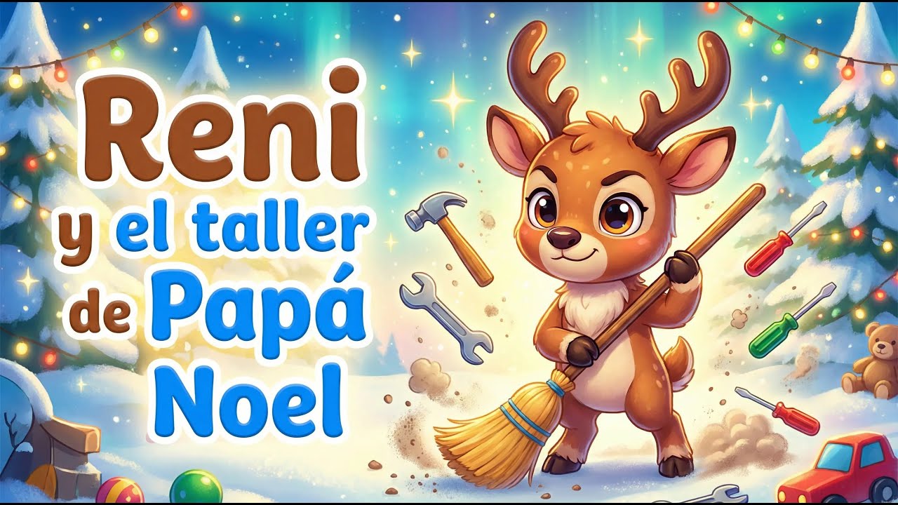 El reno Reni y el taller de Papá Noel 🛠️❄️ | Cuento de aventuras de Navidad para niños de 3 a 9 años
