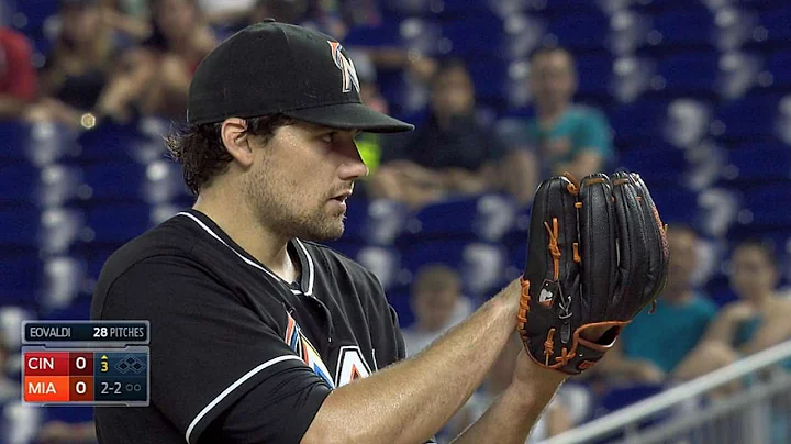 CIN@MIA: Eovaldi fans six over seven strong