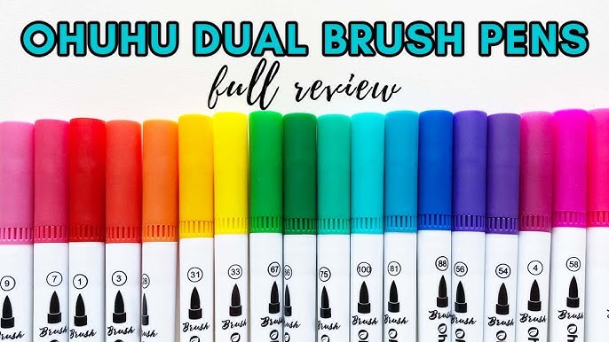Unboxing and Swatching: Hethrone 100 dual tip brush pens 