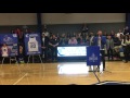 Stephen Curry addresses the crowd at Charlotte School after his Knights