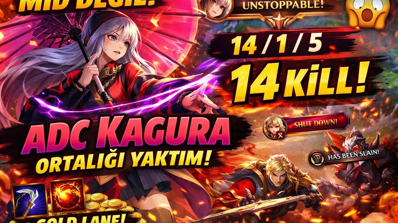 MID DEĞİL! ADC LANE KAGURA İLE ORTALIĞI YAKTIM 😱 Rakipler ŞAŞTI! | MLBB MOBİL LEGENDS 