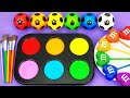 Satisfying Video l How to Make Rainbow M&amp;M Lollipop Candy with Soccer Balls Playdoh Cutting ASMR