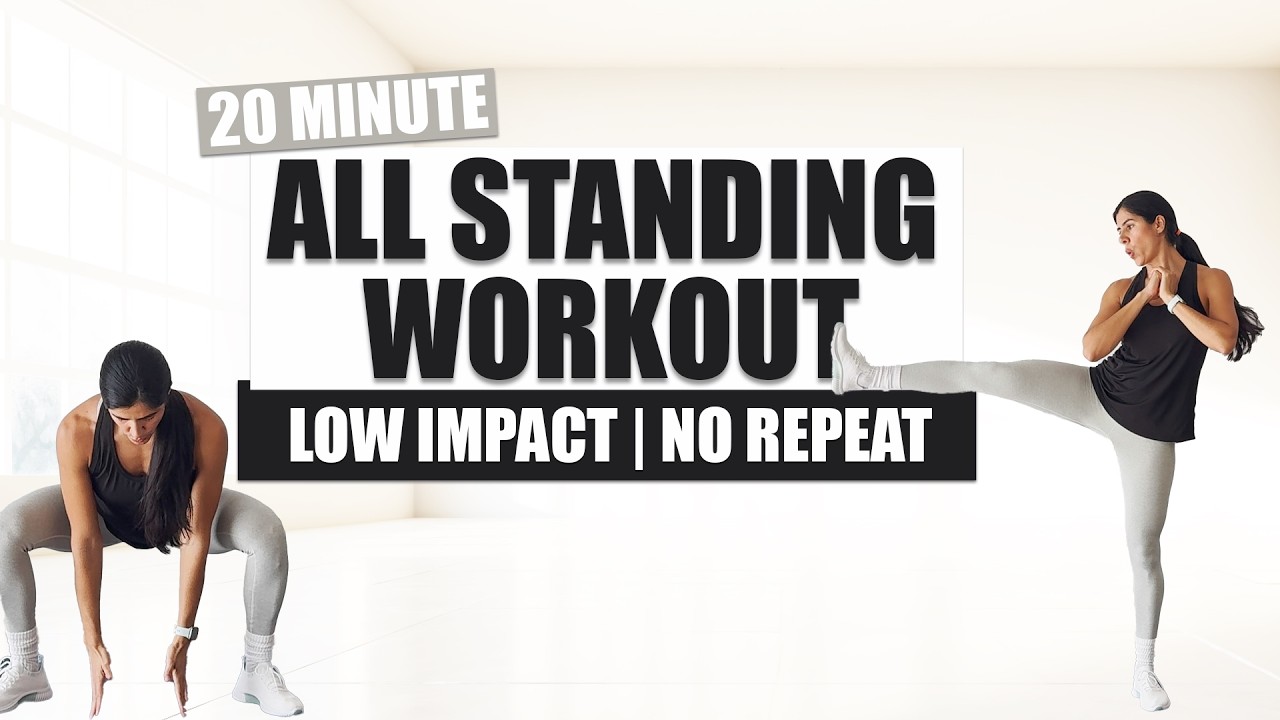 All Standing Cardio Workout | No Equipment | No Repeat | Low Impact ...