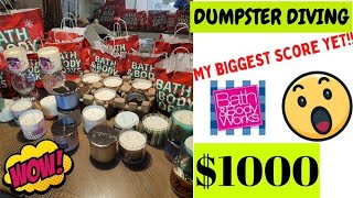 THIS IS CRAZY!!  DUMPSTER DIVING AT BATH & BODY WORKS!!  BIGGEST HAUL ALL FREE!  DEC 2022