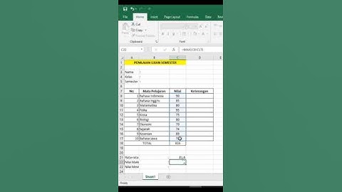Cara menggunakan rumus max di excel untuk pemula #shorts #youtubeshorts #belajarexcel