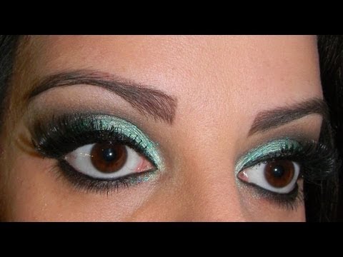 Look Verde com Glitter