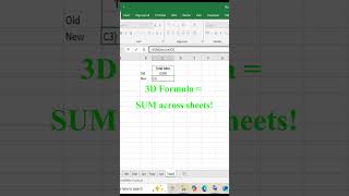 Excel 3D Formula Trick - SUM Across Multiple Sheets Instantly! #Shorts