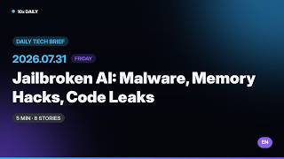 Jailbroken AI Writes Malware, Poisons Memory | 10x Daily 7/31 · 5-Min Tech News | EN Brief