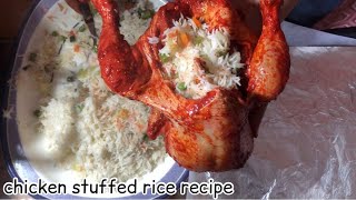 Chicken Stuffed Rice Recipe / Roasted Chicken With Rice Stuffing