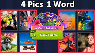 4 Pics 1 Word Daily Puzzle March 14, 2023 A Colorful World screenshot 4