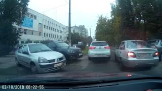 Брянск, момент аварии на Молодежной 03.10.18