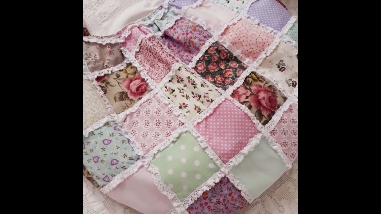 Shabby Chic Quilt Tote Bag, Patchwork Tote Bag, Pretty Women Tote Bag, Sweet Pink Tote Bag,