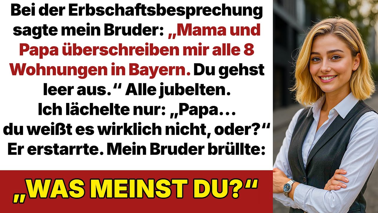 Bei der Erbschaft nahm mein Bruder alles, ich lächelte nur und fragte: „Papa, weißt du es nicht?“
