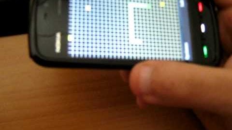Symbian 5th snake game created using WRT, playing with device accelerometer sensor