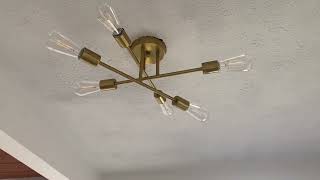 MEIXISUE Gold Modern Sputnik Chandelier Ceiling Light Fixtures, beautiful and easy to install!