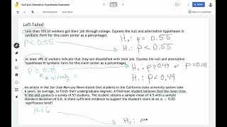 Set-up the Null and Alternative Hypotheses