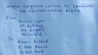 air conditioner complaint letter sample