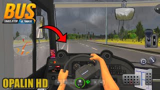 LESS RAINY DAY DRIVE NEW OPLANIN HD REDBUL SKIN • Bus Simulator ultimate GAMEPLAY screenshot 5
