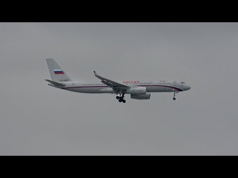 Russia Special Flight Squadron Tupolev Tu-214PU lands in Anchorage for the Trump-Putin summit