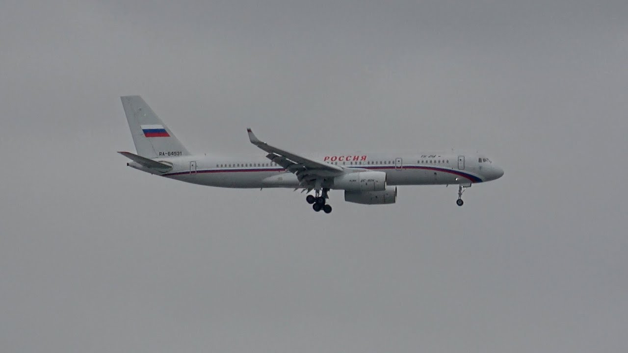 Russia Special Flight Squadron Tupolev Tu-214PU lands in Anchorage for the Trump-Putin summit