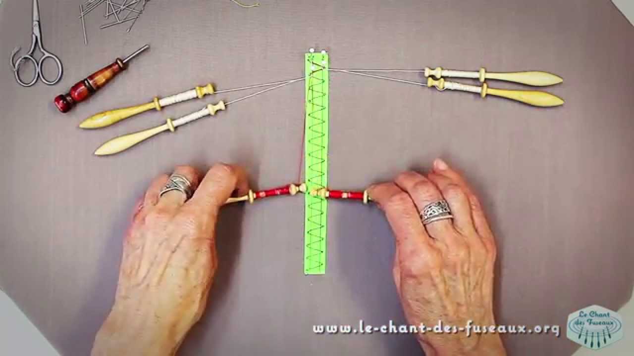 Dentelle aux fuseaux - Point fermé - YouTube