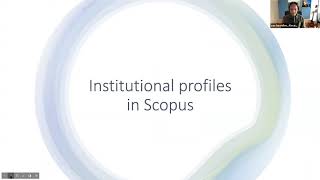 Scopus webinar training  Institutional Profiles in Scopus   Zoom 14072020