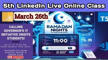 5th Online Class | LinkedIn Live Session | Ramadan Coding Night | 26 March | Umair Khan
