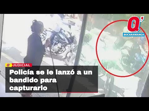 Video: Con maniobra temeraria, Policía capturó a un asaltante en Bucaramanga