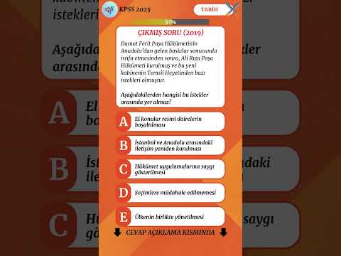 KPSS Tarih 48 Genel Kültür #kpss  #yks #kpss2025 #tyt #kpsssoruçözümleri #ayt #tarih #shorts