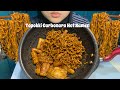 Mukbang topokki carbonara hot ramen🍝(gekikararamen) || mukbangasmr