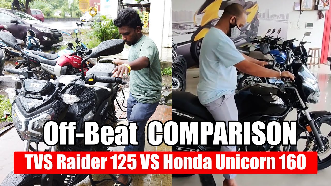 2022 Tvs Raider 125 VS Honda Unicorn 