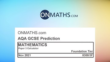 Nov 2021 Predicted Maths GCSE Paper 3 AQA (Foundation Paper 3 Calculator) Calculator Exam 8300/3F