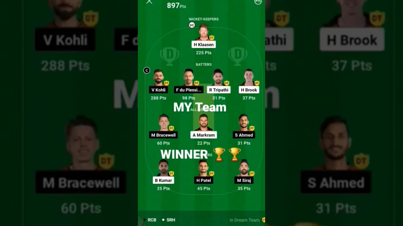 RCB VS SRH DREAM 11 PREDICTION TATA IPL 2023|| 