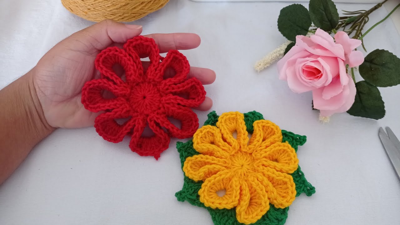 Flor de crochê ideal iniciantes