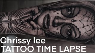 TATTOO TIME LAPSE | DAY OF THE DEAD GIRL | CHRISSY LEE