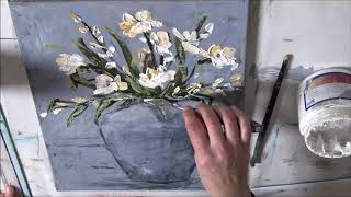 Painting for beginners /Simple Floral/ Texture Painting/MariArtHome